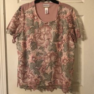 Alfred Dunner new primrose lace top 1X